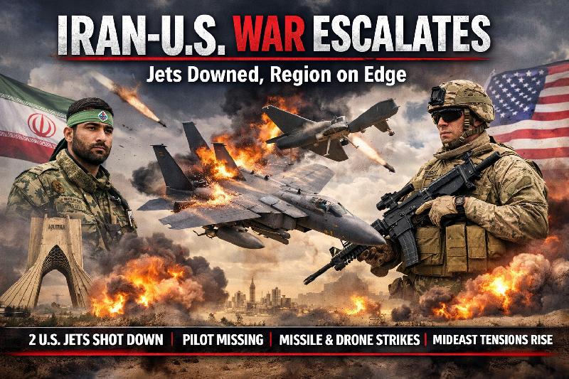 ईरान-अमेरिका जंग भड़की: लड़ाकू विमान गिरने का दावा, मिडिल ईस्ट में बढ़ा खतरा