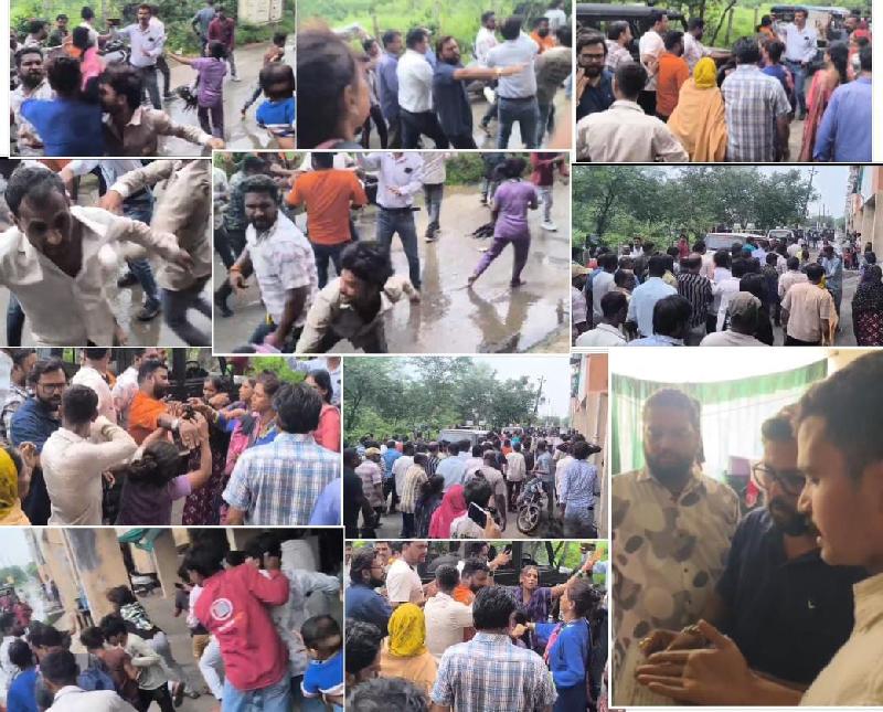 डोसीगांव में नगर निगम टीम पर पथराव: